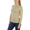 thumbnail image 3 of ToBeInStyle Women's Soft Cotton Long Sleeve Turtleneck Sweatshirt - Desert - Large, 3 of 7