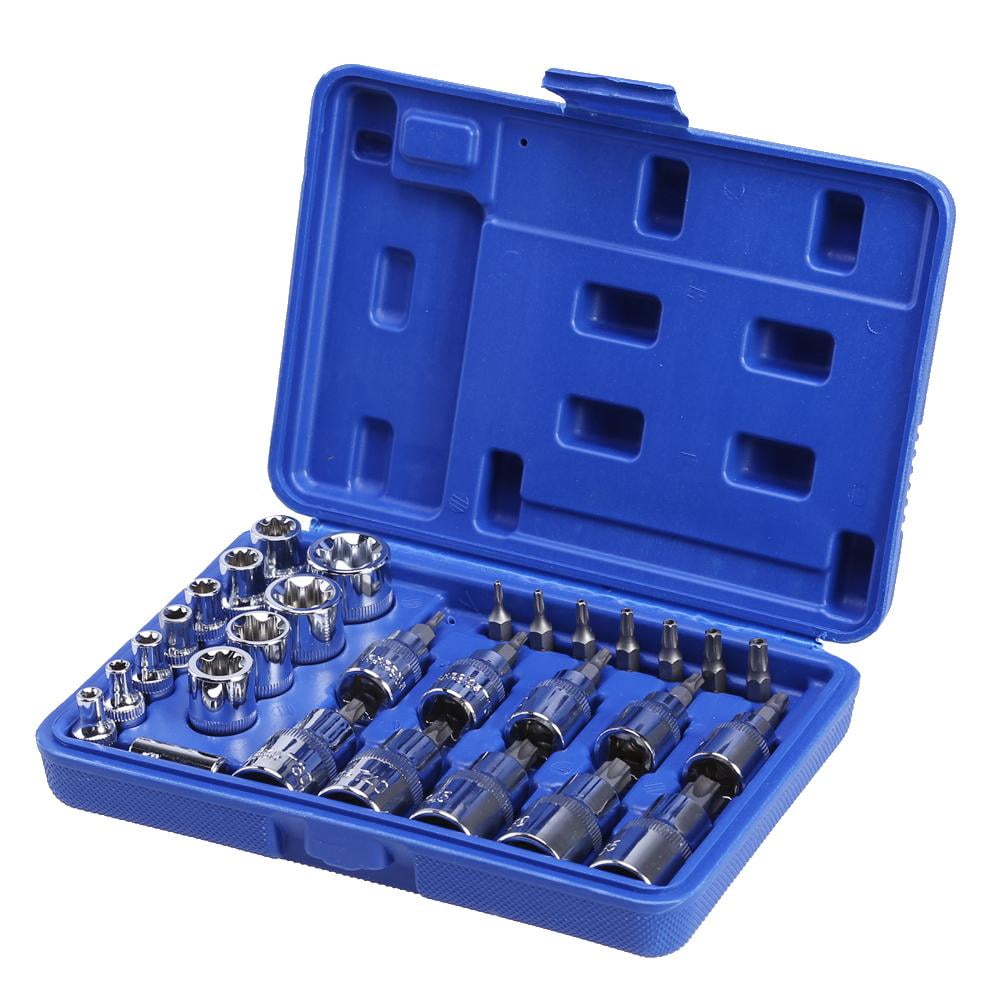 Female & Male Torx Bit Socket Star Socket Set External Star Socket Tool Kit Female Star Socket 29Pcs Torx Bit Socket Set for Auto & Motorcycle Repairing Female & Male Torx Bit Socket Star Socket Set External Star Socket Tool Kit Female Star Socket 29Pcs Torx Bit Socket Set for Auto & Motorcycle Repairing