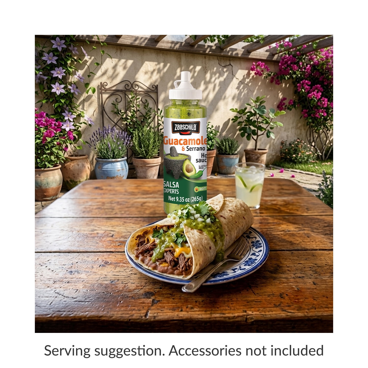 (4 pack) Alimentos Tres Zaaschila Guacamole and Serrano Sauce, 9.35 oz