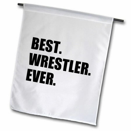 3dRose Best Wrestler Ever, Fun Wrestling Sport Gift Polyester 1'6'' x 1' Garden