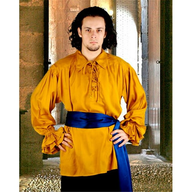 The Pirate Dressing C1007 Chemise John Cook Renaissance- Gold - Large