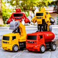 thumbnail image 4 of 4PCS Kid Deformation Trucks Toys for Boys Age 1-7 , Collision Deformation, Friction Powered Toy Trucks Vehicles Toys Gifts, 4 of 6