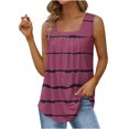 thumbnail image 4 of USSUMA Summer Tops for Women 2025 Women's Tank Tops Sleeveless Square Neck Loose Fit Casual Printed Lounging Tops Fashion Tops School Hot Pink Polyester Holiday Gift Finder Tank Top for Women Xxl, 4 of 4