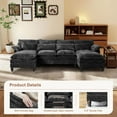 thumbnail image 5 of JONPONY 109" Modular Sectional Sofa,Boucle Couch Set,U-Shaped Sleeper Sofa for Living Room,Black, 5 of 10