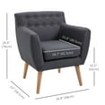 thumbnail image 3 of HOMCOM Fauteuil d'Appoint Moderne, Fauteuil à Accoudoirs Rembourré en Lin, Fauteuil Club Capitonné, 3 of 10