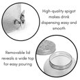 thumbnail image 5 of Exlonjet 2.5 Gallon Pebbled Glass Beverage Dispenser with Galvanized Stand - Lid - Spigot - Decorative Round Jar for Drinks - Lemonade Sangria Tea Water Drink Jar Jug - Home Parties, 5 of 9
