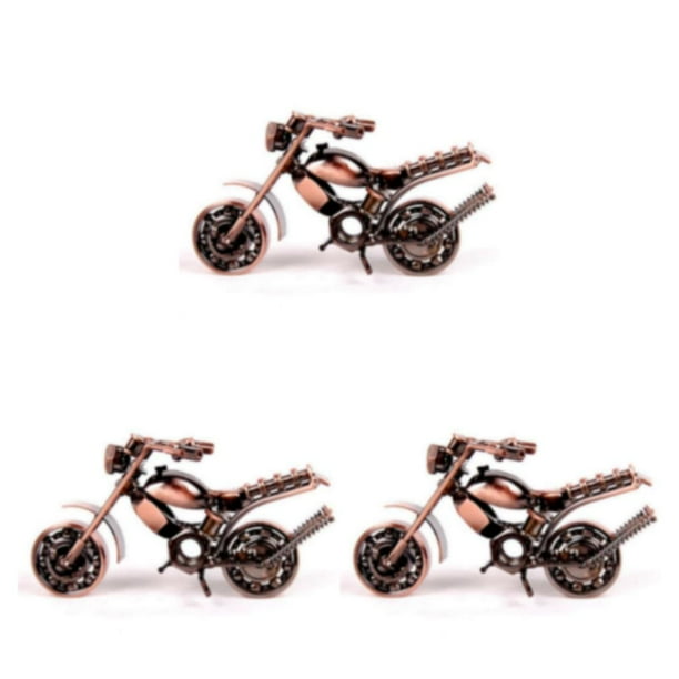 Bewildely Arte realista de motocicleta de hierro: para exhibir en cualquier colección True Metal Vehicles Model Diseño auténtico bronce Type1 NO1