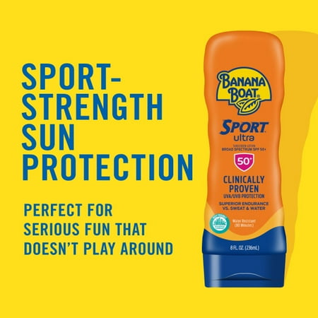 Banana Boat Sport Performance Sunscreen Lotion, SPF 50 8 oz (Pack of 3)