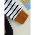 thumbnail image 6 of BblyThe 0-3T Toddler Baby Boys Fall Outfits Striped Long Sleeve Contrast Color Hoodie and Pants Clothes Set, 6 of 9