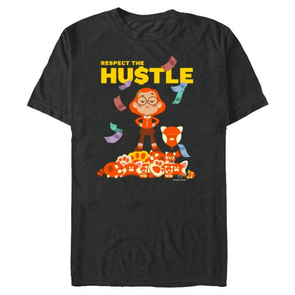 Disney and Pixar’s Turning Red Mei Respect the Hustle - Short Sleeve Blended T-Shirt for Adults - Customized-Graphite Snow Heather