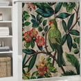 thumbnail image 6 of Awypu Green Leaf Seamless Exotic Tropical Pattern Leaves Fruits and Bird Shower Curtain White, 6 of 7