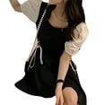 thumbnail image 2 of Lindo vestido negro,Mini vestido negro para mujer Mini vestido negro Mini vestido con mangas abullonadas Diseño aerodinámico, 2 of 8