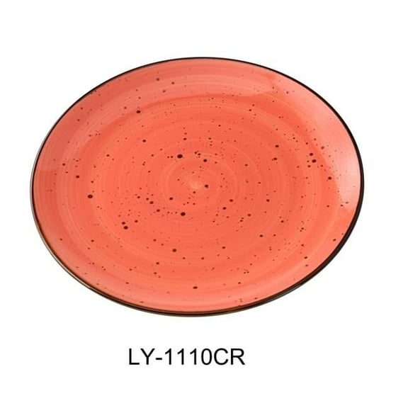Yanco LY-1110CR Lyon 10.25 x 1 in. Coupe Plate, Coral - Porcelain - Reactive Glaze - Pack of 12