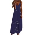 thumbnail image 2 of Qiopertar Robes d'Été pour Femmes Imprimé Sans Manches Col Rond Robe Décontractée Grandes Économies de Vacances! Moins de 5$ jusqu'à 90 % de Réduction, 2 of 5