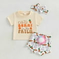 thumbnail image 2 of Shadoumai Baby Girl Easter Outfit 6-9 Months Rabbit Tops Egg Easter Day Casual T-Shirt and Shorts Set 2pc Children's Suit, 2 of 7