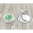 thumbnail image 3 of Letter A Flowers Pink Teal Green Initial Compact Mirror CJ2011-ASCM, 3 of 4