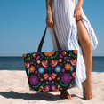 thumbnail image 4 of Yiaed Colorful Floral2 Print Large Capacity Beach Travel Bag - Waterproof Zipper Vacation Tote for Sandproof Storage, and Camping, 4 of 5