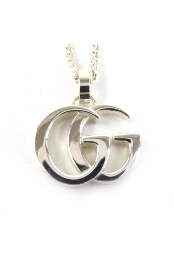 Pre-Owned GUCCI 814914 Double G Pendant Necklace, 925 Sterling Silver, 55cm, with Box, Weight...