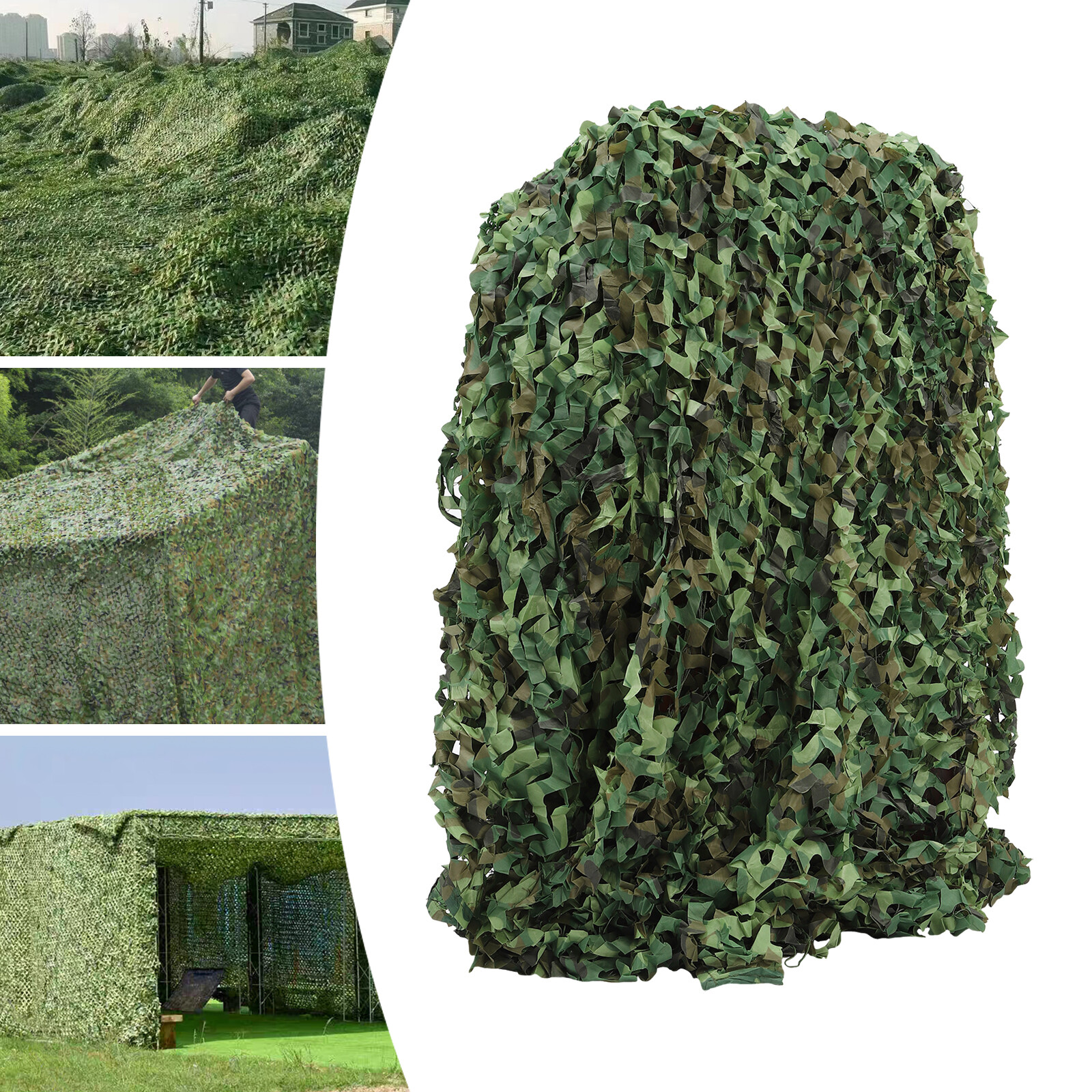 10ft X 16ft Camo Netting, Durable Reusable Jungle Camouflage Net with Ropes for Hunting, Military Gear, Airsoft, Privacy Fence, & Outdoor Photography Cover