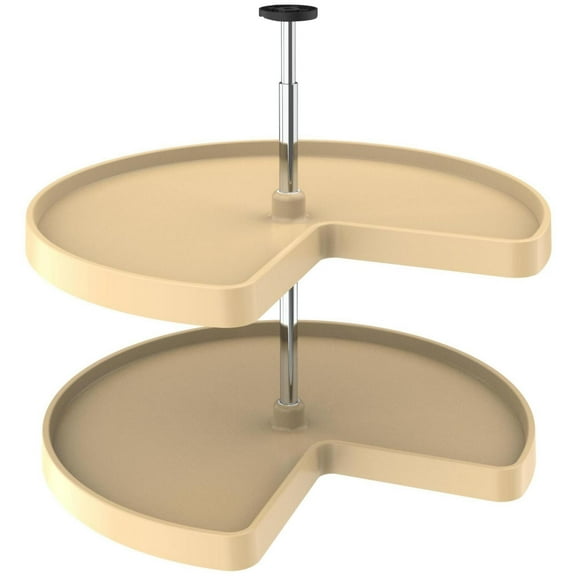 Rev-A-Shelf 3472-28-52 Value Line Double 2 Tier 28" Kidney Shaped Lazy Susan - Almond