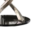 thumbnail image 4 of Contemporary Round Dining Table with Swirl Metal Base, Black and Silver, 4 of 5