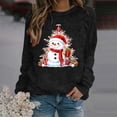 thumbnail image 2 of WEAIXIMIUNG Sweatshirts pour Femmes Col Rond Mode Automne/hiver Pull Extérieur Col Rond Imprimé de Noël Pull à Capuche Tricoté Grossier, 2 of 5