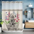 thumbnail image 6 of No Hook Shower Curtains with Snap-in Liner Set, Pink Flowers Yak Waterproof Hotel Style Bathroom Shower Curtain, Vintage Spring Floral Bathtub Retro Art Rustic Mesh Top Bath Curtains 48''x72'', 6 of 9