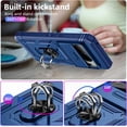 thumbnail image 3 of Design for Google Pixel 8 Pro Phone Case with Screen Protector Ring Holder Kickstand Heavy Duty Rugged Shockproof Military Grade Bumper Protective Cover for Women Men Girls 6.7 inch Blue, 3 of 14