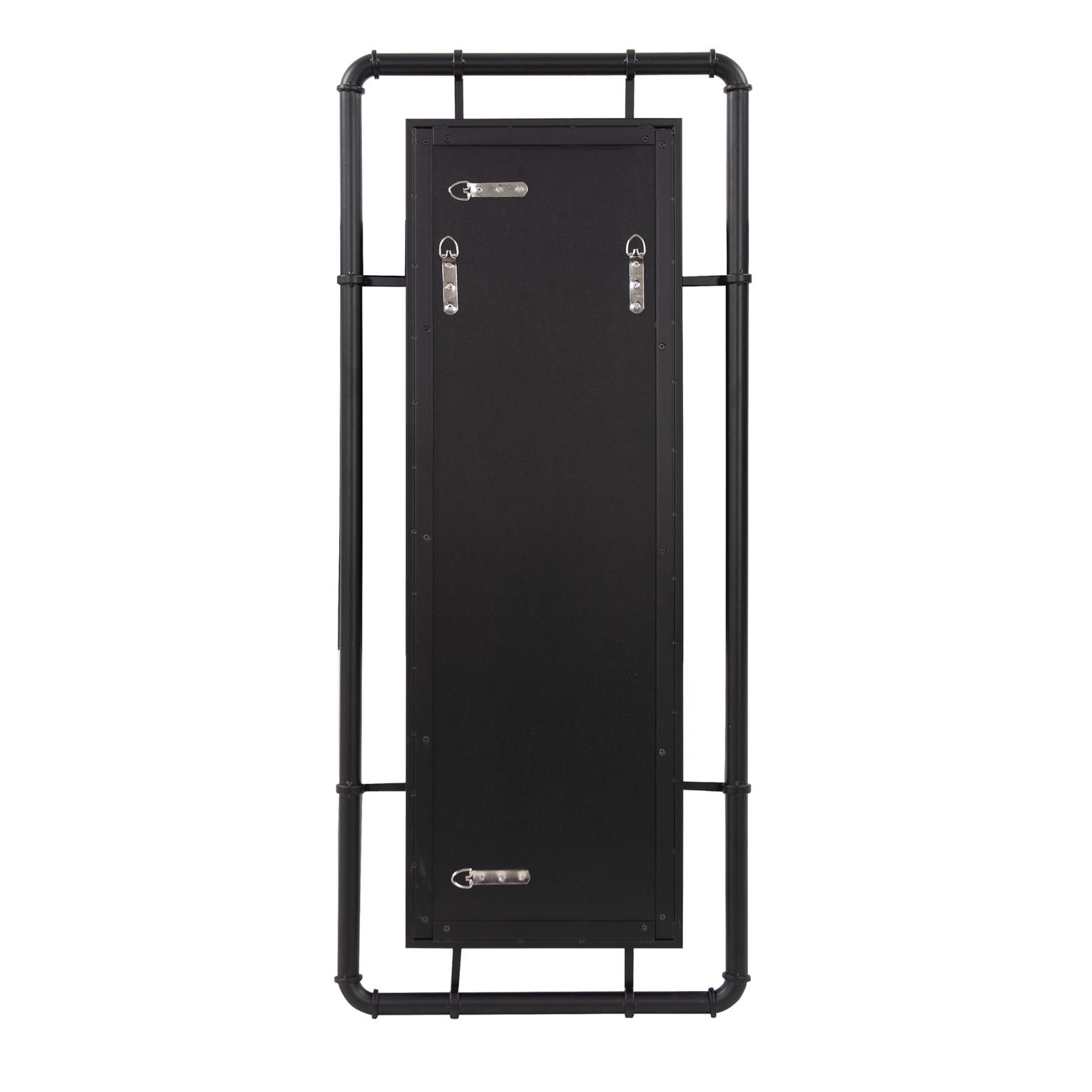 Tyler Dillon Matte Black Pipe Framed Industrial Dressing Mirror - 42"H x 18"W x 2"D