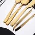 thumbnail image 3 of Scheam 5 Pcs Matte Satin Finish Flatware,Stainless Steel Knives Forks and Spoons Set,Mirror Polished Tableware for Home Kitchen Restaurant, Dishwasher Safe (Gold), 3 of 7