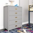 thumbnail image 3 of Monarch Hill Haven 5 Drawer Dove Grey Kids' Dresser, 3 of 9