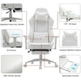 thumbnail image 6 of Homracer Big and Tall gaming chair Office chairs for home 4D Adjustable Armrest,Ergonomic Desk Chair Gaming Chairs for Adults,Gift(White), 6 of 7