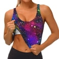 thumbnail image 4 of Vsdgher Bright Universe Print Women Sleeveless Athletic Tank Top Built-in Bra Camisole Sports Vest for Yoga Running Fitness Exercise with Removable Pads, 4 of 8