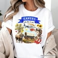 thumbnail image 2 of Artistic Kansas State Themes and Landmarks T-Shirt, Tee for History and Travel Lovers, 2 of 6