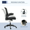 thumbnail image 3 of Vinsetto Chaise de Bureau Pivotante en Maille avec Support Lombaire, Hauteur Réglable, Accoudoirs Relevables, Noir, 3 of 9