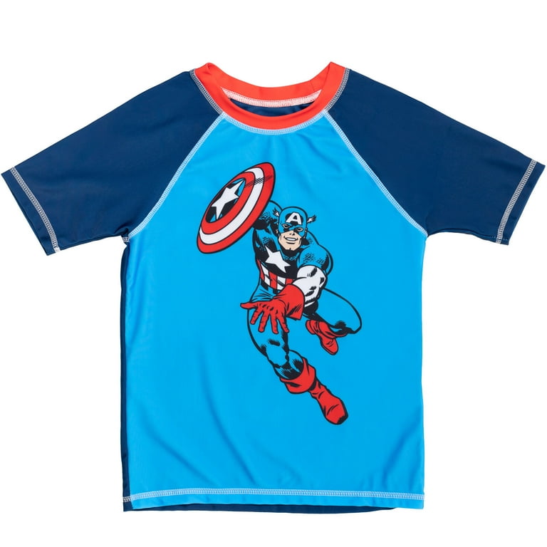 Marvel Avengers Captain America Little Boys Pullover Rash Guard