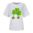 thumbnail image 3 of TSADFHJI Hauts de Sortie pour Femmes Plus Mode Imprimée Décontractée Col Rond Manches Courtes T-Shirt Haut L Blanc, 3 of 5