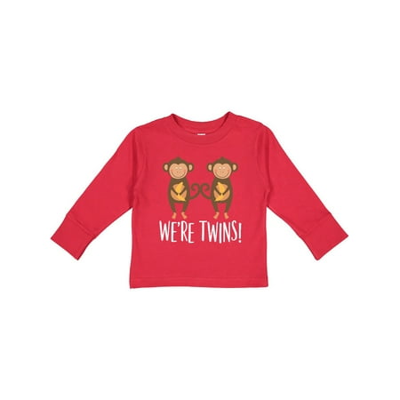 

Inktastic Monkey Twins Boy Girl Gift Idea Gift Toddler Boy or Toddler Girl Long Sleeve T-Shirt