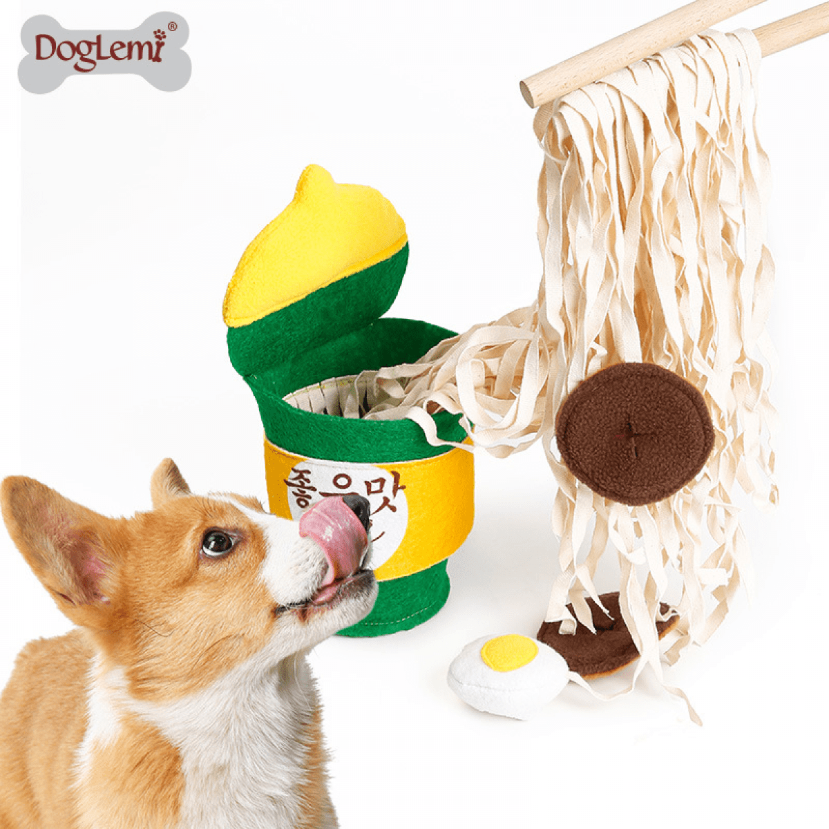 ChoChoCho Dog Toy Ramen Noodle Cup Dog Toy for Treat Dispensing and Nose  Work, Interactive Dispensing Toys, Plush Food Hide and Sniff Toy for Small