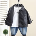 thumbnail image 4 of Esaierr Toddler Boys Leather Jacket Fashion Button Jacket Spring Autumn New Solid Color Leather Jacket Coat for Kids 1-12Y, 4 of 9