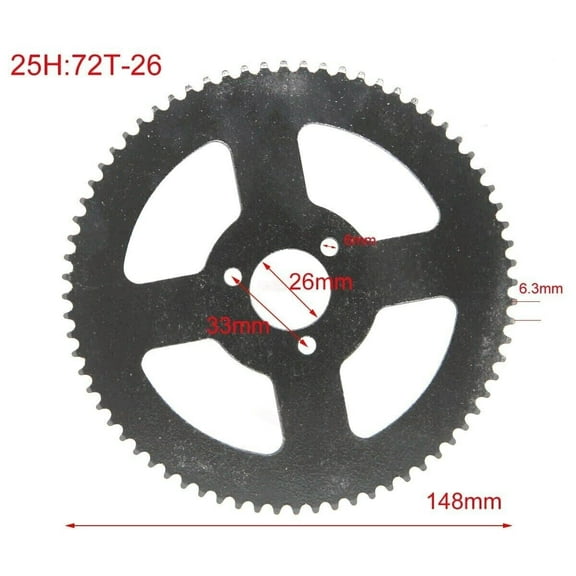 26mm ID 25H CHAIN 72T SPROCKET FOR 2 STROKE POCKET BIKE 49cc RS41