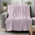 thumbnail image 2 of Purple Striped Blanket Soft Cozy Warm Throw Blanket for Couch, Plush Fuzzy Flannel Fleece Blankets for Sofa, Modern Simple Farmhouse Beige Vintage Bed Blankets Lightweight Gifts for Women, 50"x80", 2 of 9
