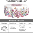 thumbnail image 5 of Round Tablecloth 60 Inch, Spring Flower Butterfly Floral Table Cloth for Rustic Farmhouse Kitchen Decor, Wipeable Polyester Fabric Table Cover for Outdoor Holiday Party, 5 of 6
