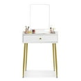 thumbnail image 4 of Jennie Vanity Set with Stool and Mirror Dressing Table Makeup Vanity Table with Drawer Cushioned Stool Set White, 4 of 6