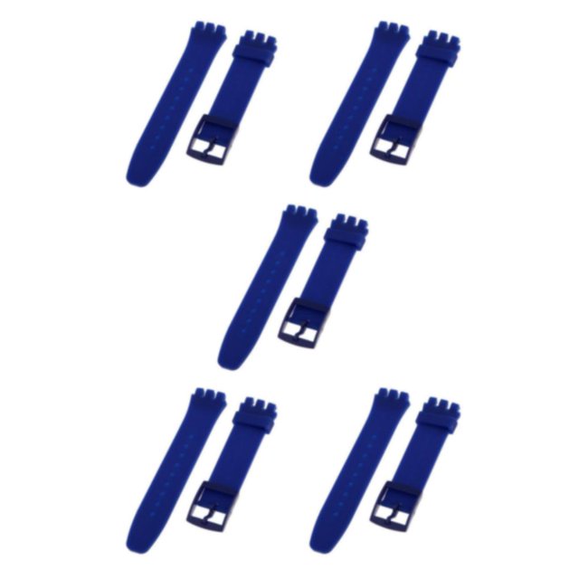 Baohd Versatile Silicone Watch Bands Watch Straps Replacement Rubber Wrist Band Navy Blue 20mm 5Set