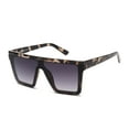 thumbnail image 1 of JIM HALO Flat Top Shield Sunglasses Square Mirror Rimless Glasses for Women Men (Light Tortoise Frame / Gradient Grey Lens), 1 of 5