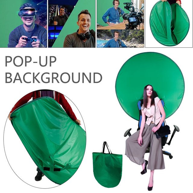 Panneau de Fond en Tissu Vert Pliable 2 en 1 à Ouverture Instantanée pour Arrière-Plan, Écran d'Image