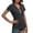 Dark Gray, variant on SXCXLSA Women Short Sleeve Hoodie Casual Solid Color Pocket TShirt Lightweight Zipper Detail Hooded Top Summer Sporty Relaxed Fit Blouse Breathable Comfortable Ladies Active