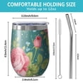 thumbnail image 5 of 12oz Stemless Wine Tumblers Pioneer Flower Vacuum Insulated Stainless Steel Travel Tumbler Cups Mug with Lid and Straw for Champaign,Cocktail,Beer with Cleaning Brush, 5 of 5
