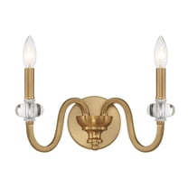 Warm Brass Two Light Wall Sconce from the Bergdorf Collection